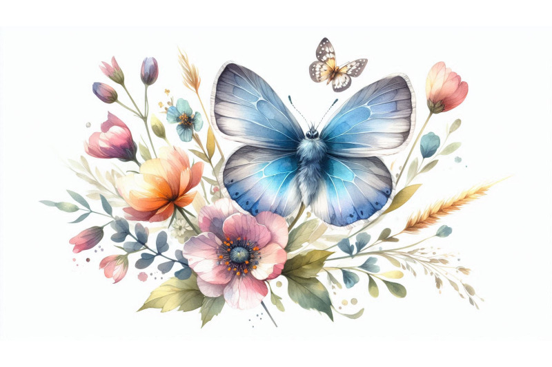 delicate-watercolor-butterfly-floral