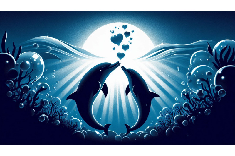 dolphins-heart-bubbles