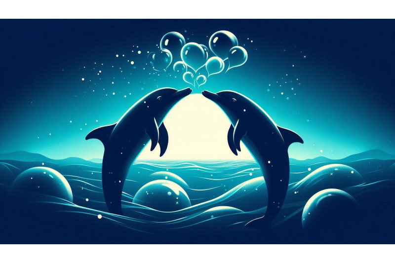 dolphins-heart-bubbles