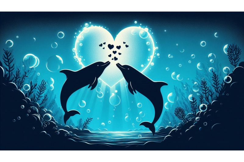 dolphins-heart-bubbles