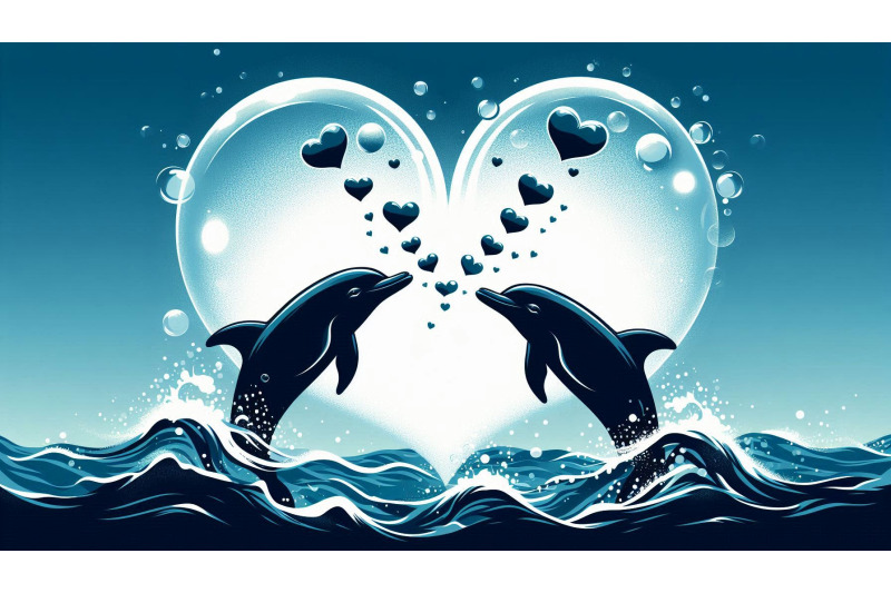 dolphins-heart-bubbles