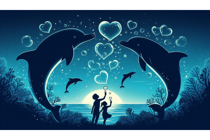 dolphins-heart-bubbles