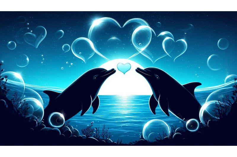 dolphins-heart-bubbles