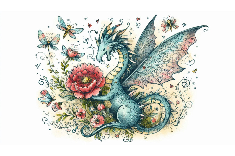 doodle-fairy-dragon-sketch