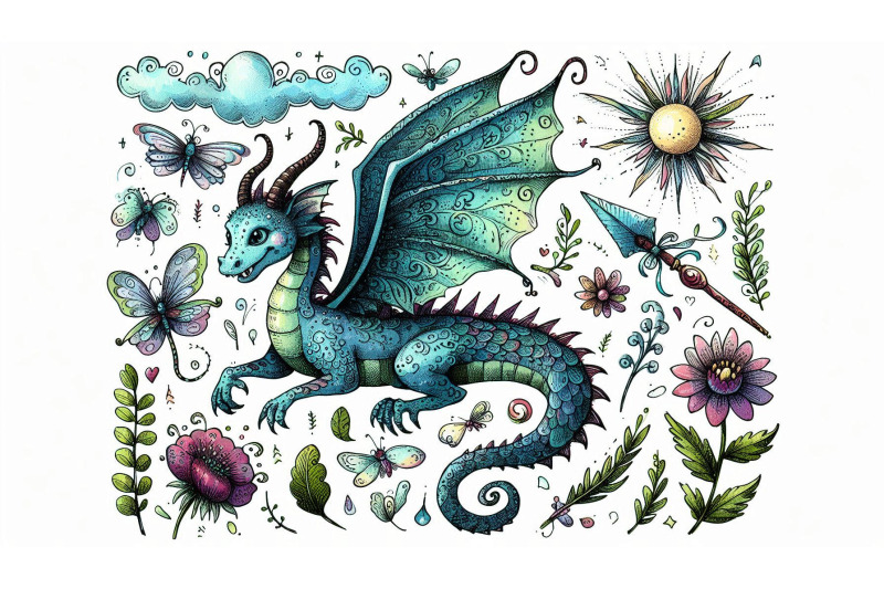 doodle-fairy-dragon-sketch