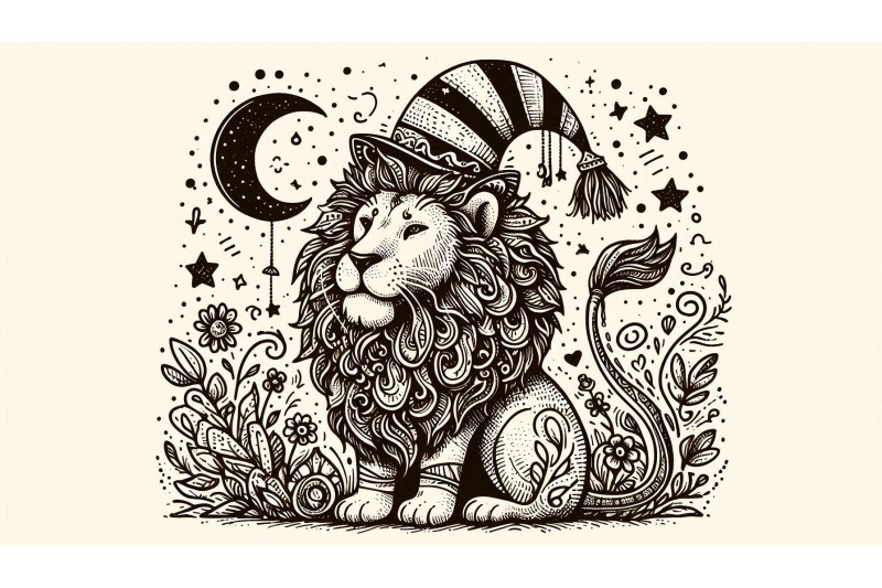doodle-lion-sketch-illustration