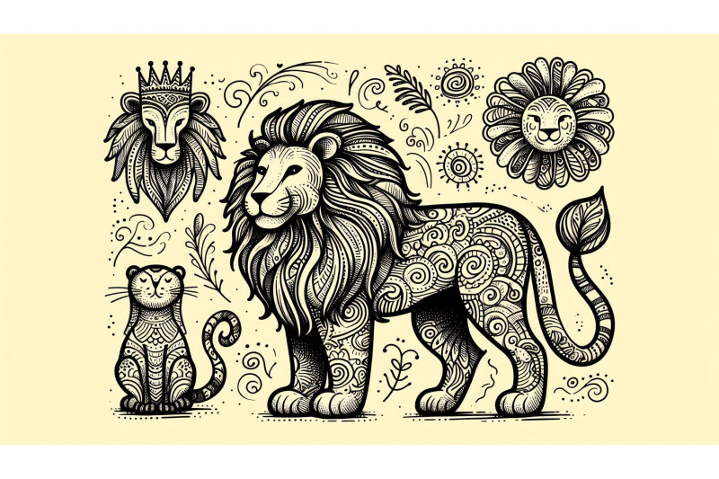 doodle-lion-sketch-illustration