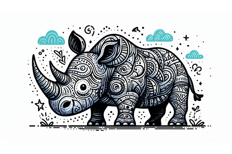 doodle-rhino-illustration-sketch