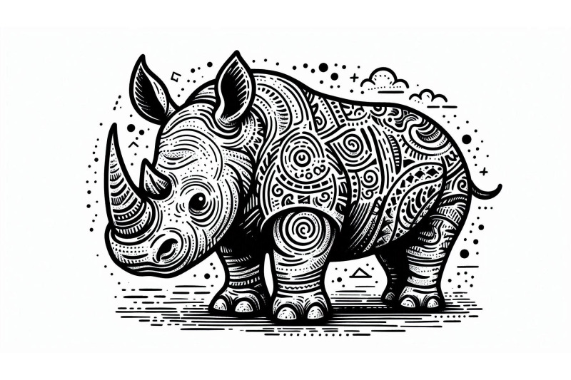 doodle-rhino-illustration-sketch