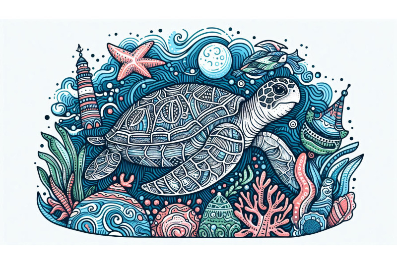 doodle-sea-turtle-sketch