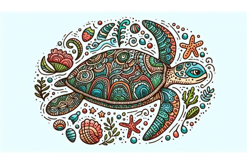 doodle-sea-turtle-sketch