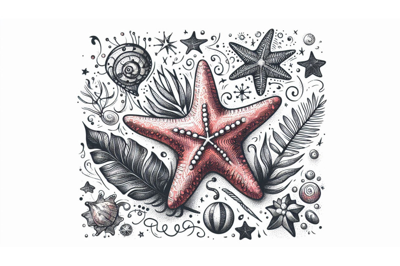 doodle-starfish-sketch-illustration
