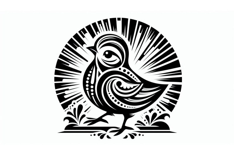 easter-chick-in-art-deco-style