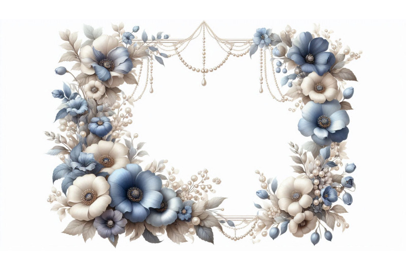 elegant-blue-floral-frame
