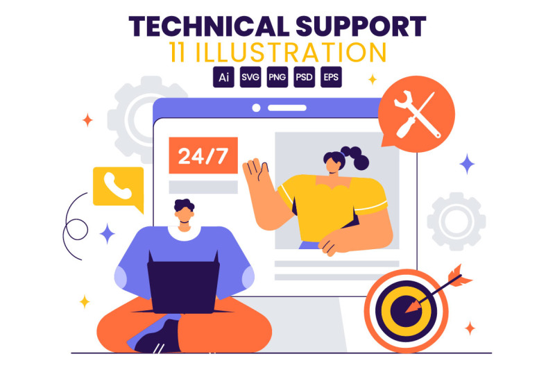 11-technical-support-system-illustration