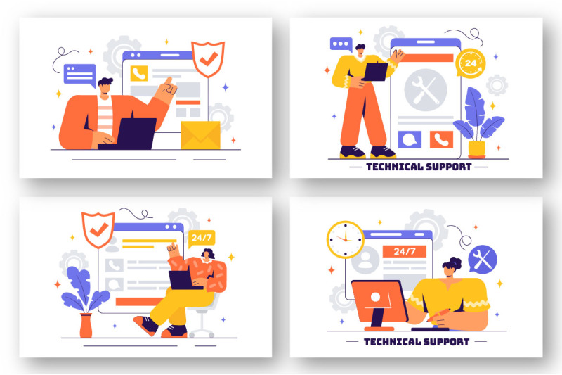 11-technical-support-system-illustration
