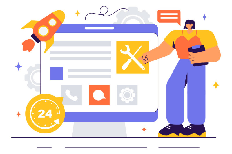 11-technical-support-system-illustration