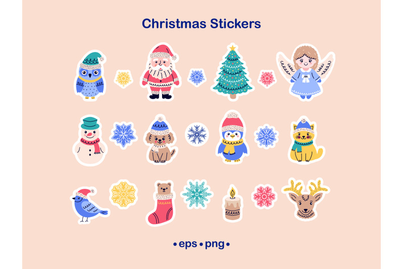 christmas-stickers-set