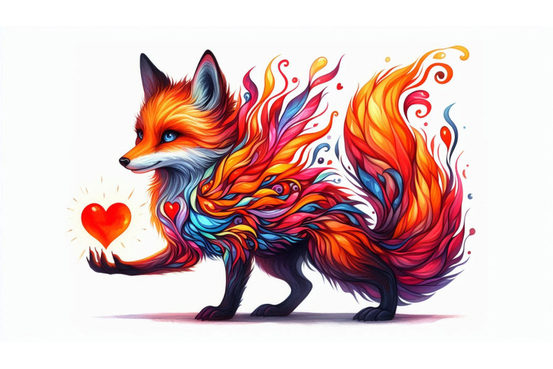 fauvism-fox-heart-flames