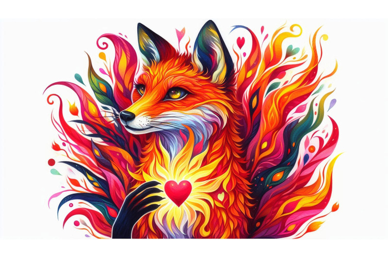 fauvism-fox-heart-flames