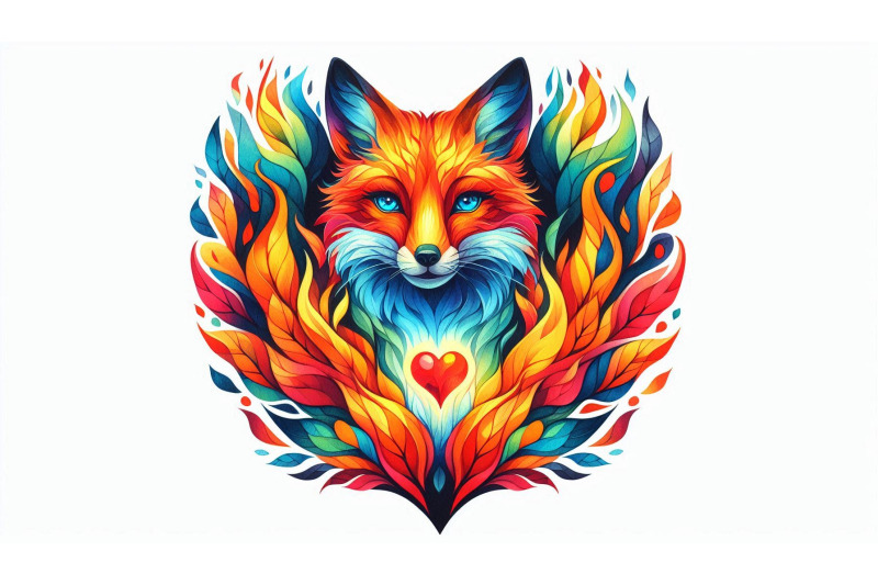 fauvism-fox-heart-flames