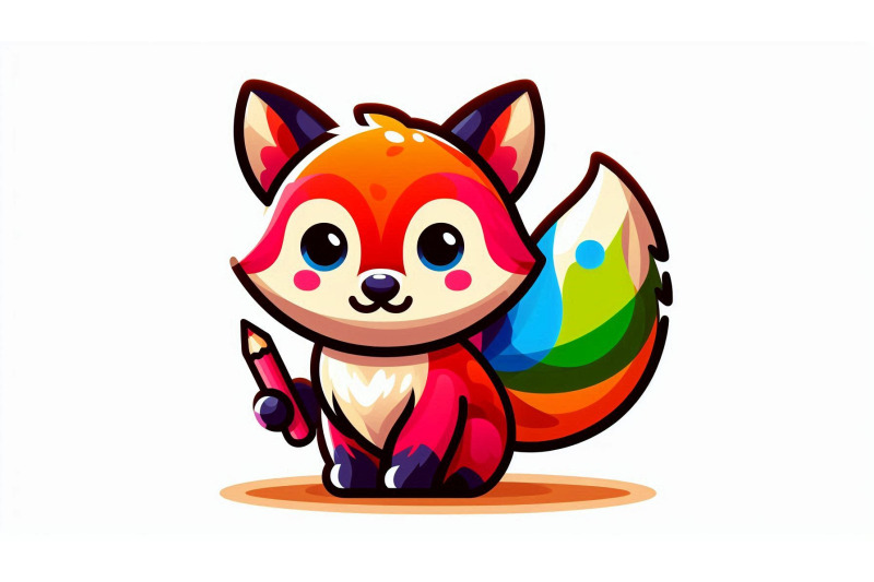 fox-cub-with-colorful-sign
