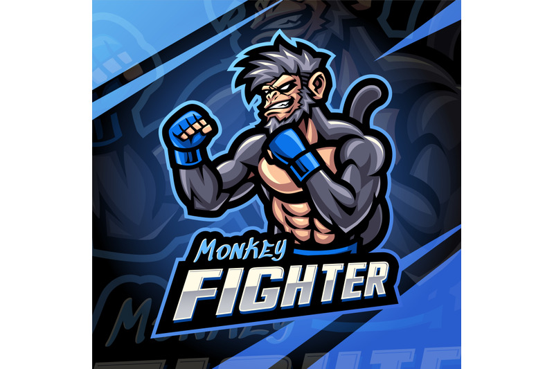 monkey-fighter-esport-mascot-logo-design