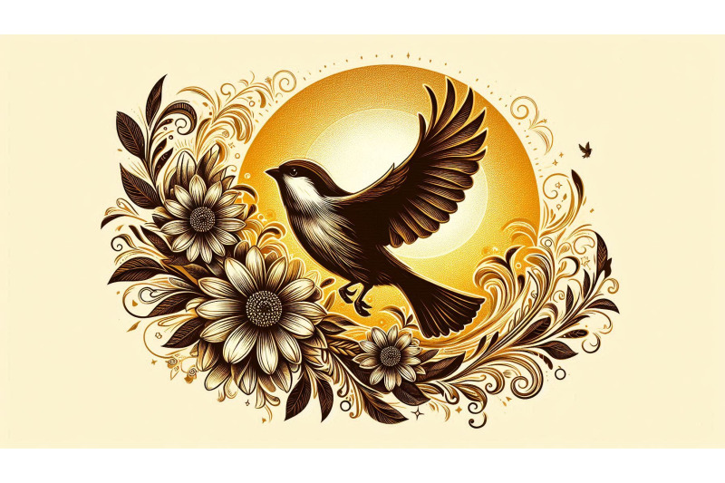 sparrow-in-golden-sunrise