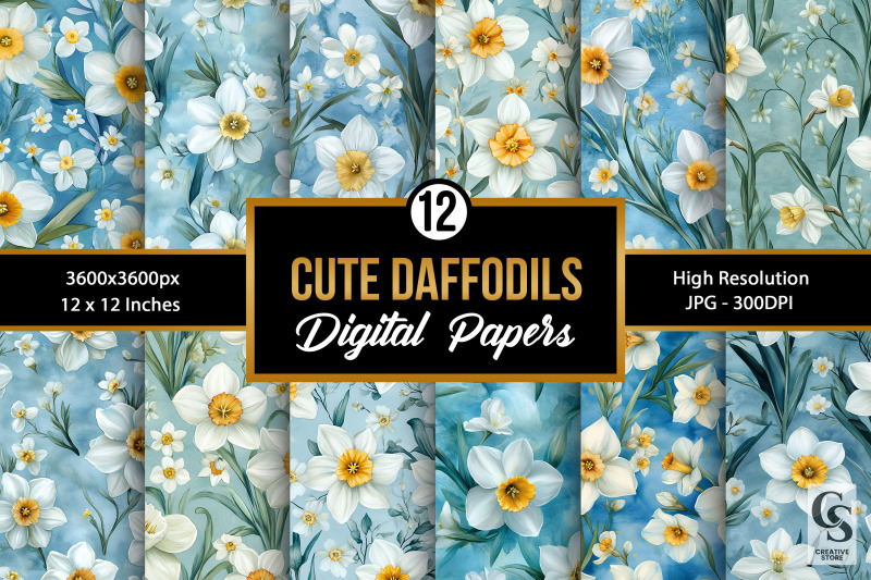 watercolor-baby-daffodil-flowers-seamless-pattern