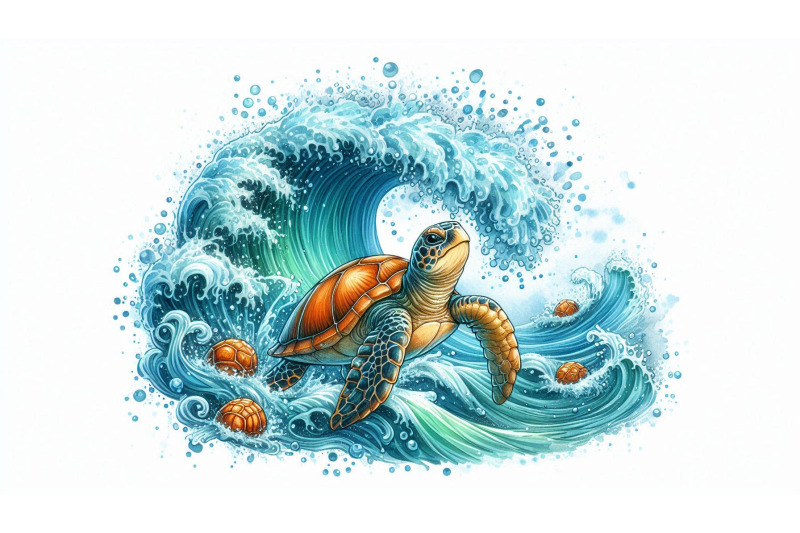 splashing-wave-and-turtle