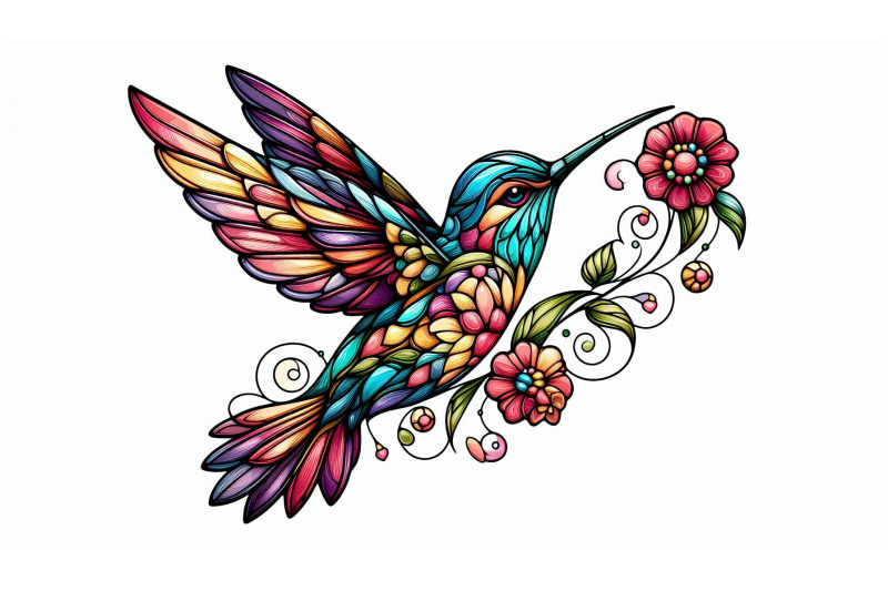 stained-glass-hummingbird-love