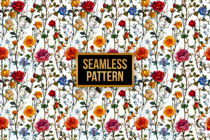 pressed-rose-flowers-seamless-pattern