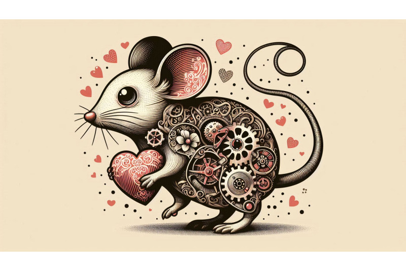 steampunk-mouse-heart-gears