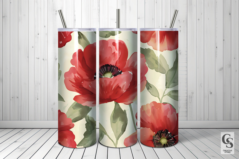 watercolor-red-poppies-seamless-pattern
