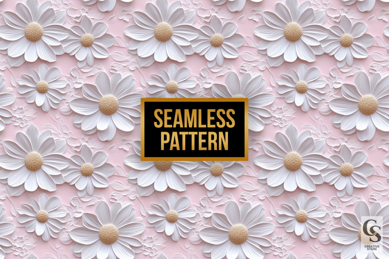 soft-3d-white-daisy-flowers-patterns