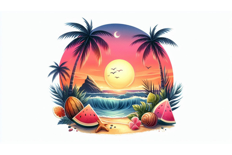 sunset-tropical-icons