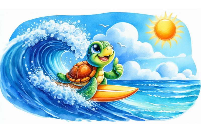 surfing-turtle