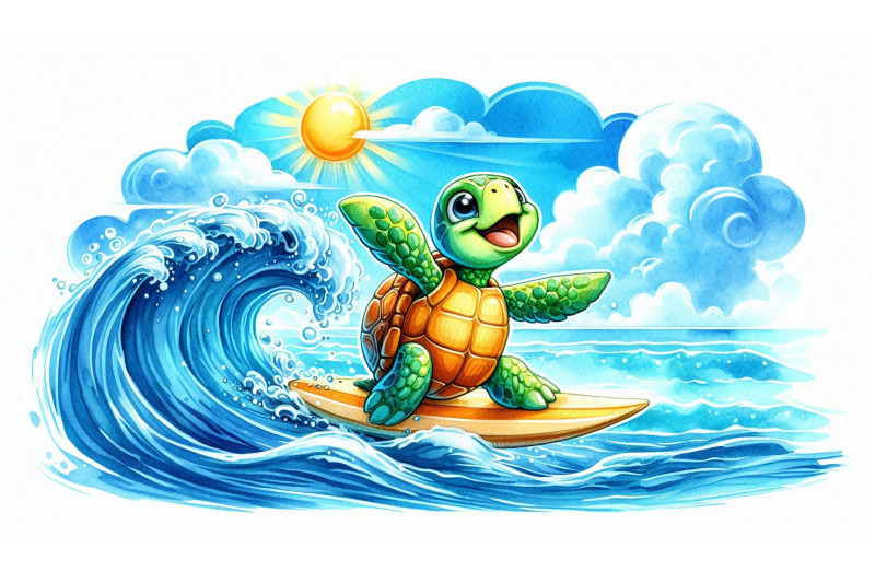 surfing-turtle