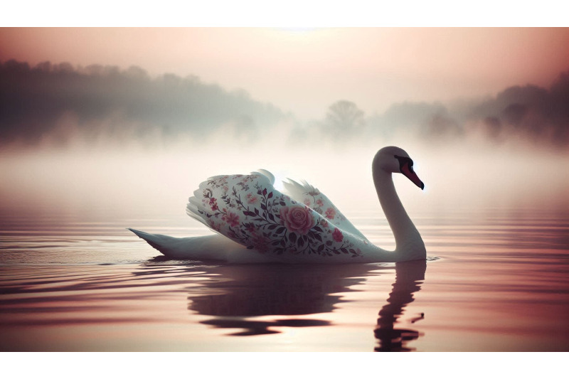 swan-gliding-misty-silhouette