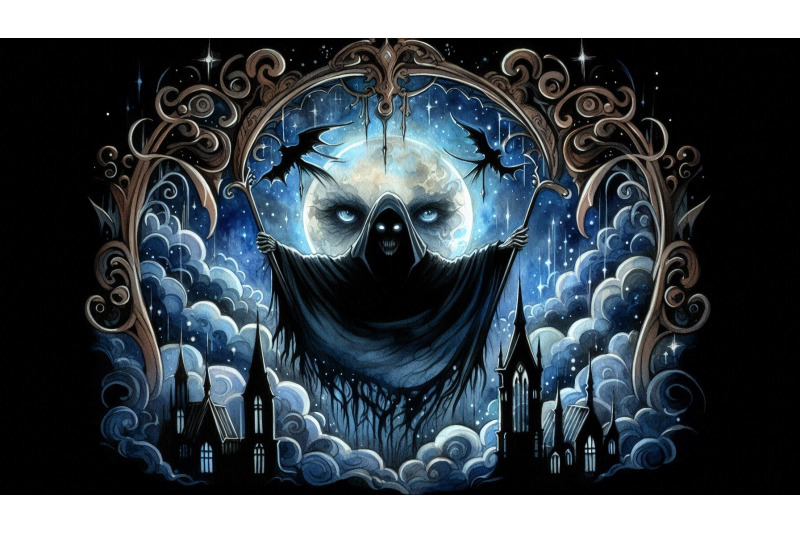gothic-sky-glowing-figure