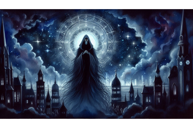 gothic-sky-glowing-figure