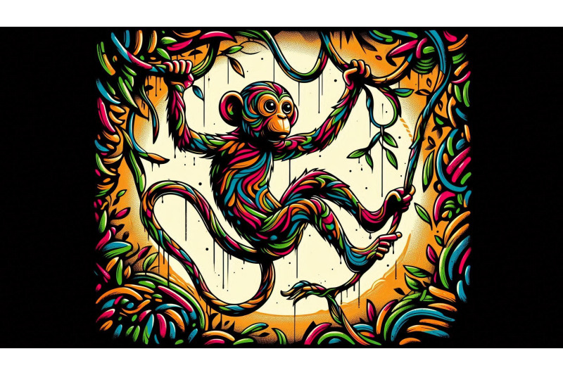 graffiti-monkey-vines