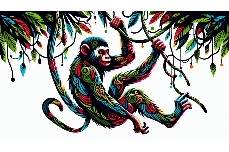 graffiti-monkey-vines