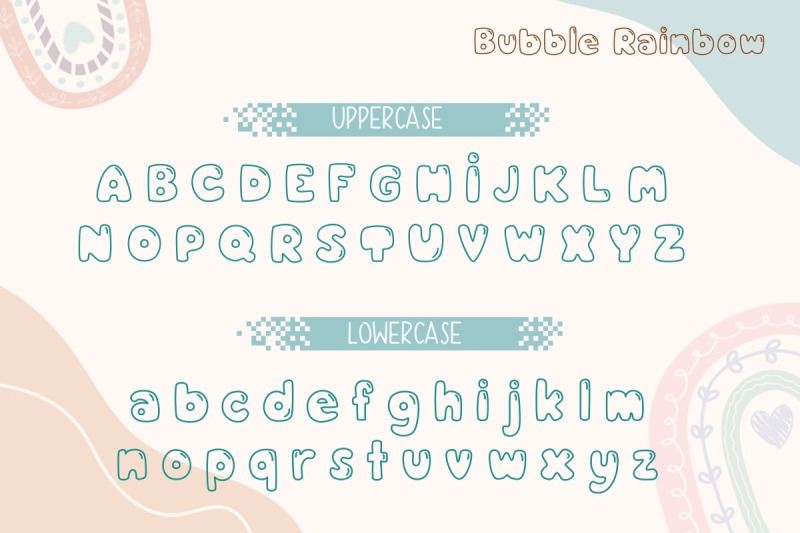 bubble-rainbow-outline-font