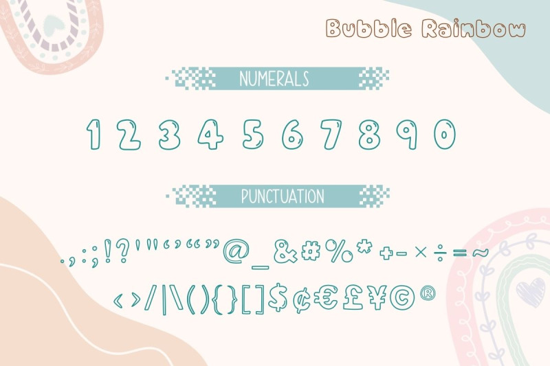 bubble-rainbow-outline-font