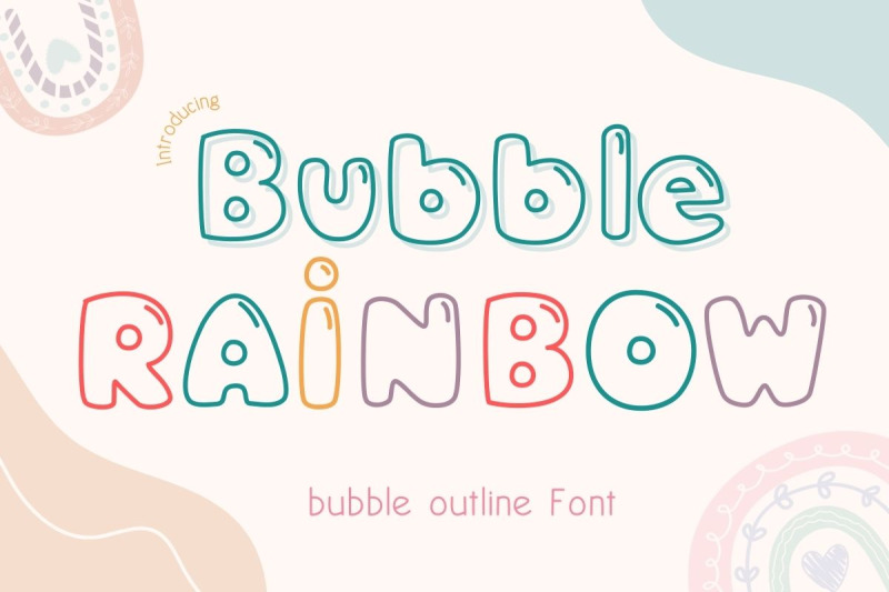 bubble-rainbow-outline-font