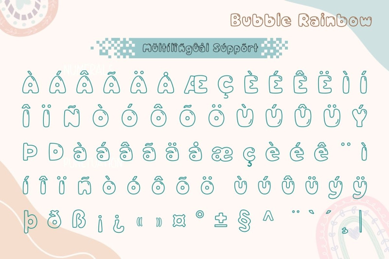 bubble-rainbow-outline-font