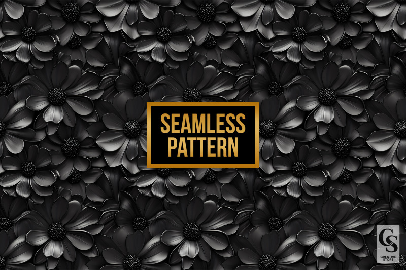 3d-black-embossed-flowers-patterns