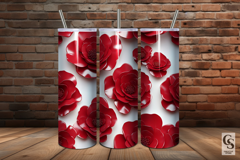 3d-red-camellia-flowers-digital-papers
