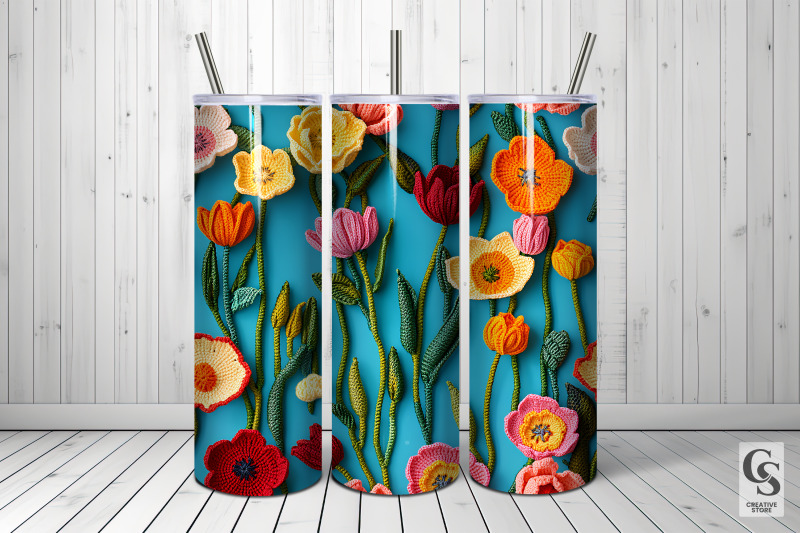 3d-spring-colorful-crochet-flowers-digital-paper